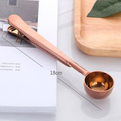 Two-In-One Stainless Steel Coffee Spoon and Sealing Clip