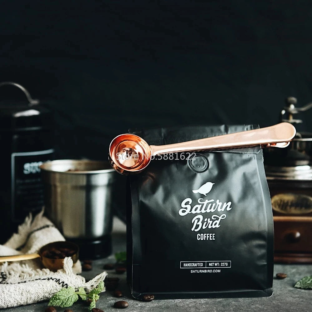 Two-In-One Stainless Steel Coffee Spoon and Sealing Clip